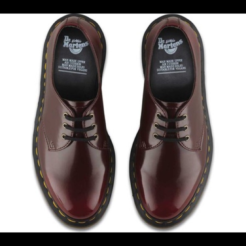 Dr. Martens Red Patent Leather Oxfords | Women’s 8